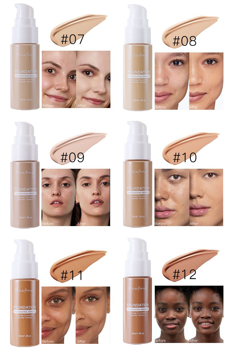 12color liquid foundation, unparalleled soothing full coverage of high