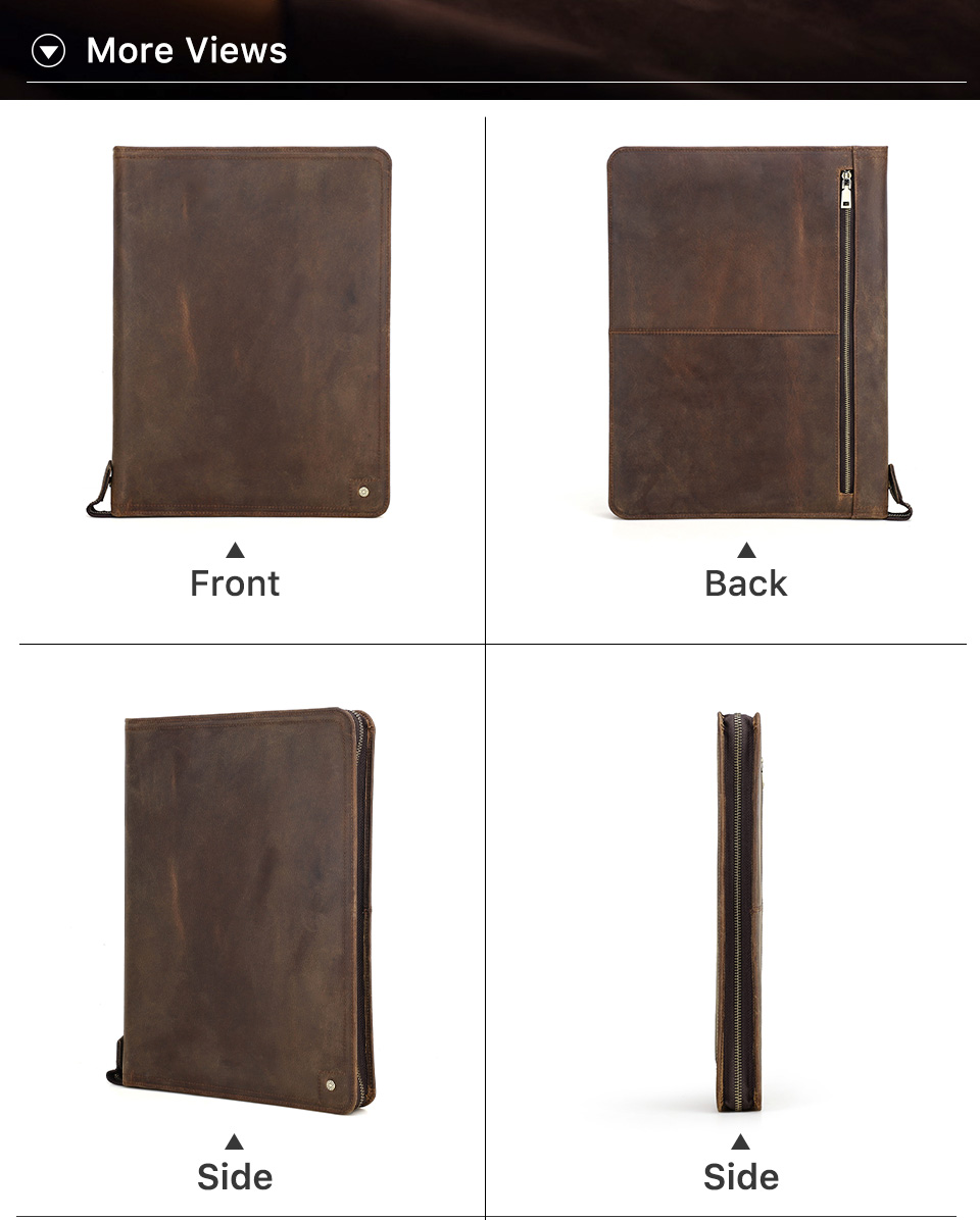CONTACTS FAMILY Vintage Leather Notebook Portfolio A4 Business Folder ...