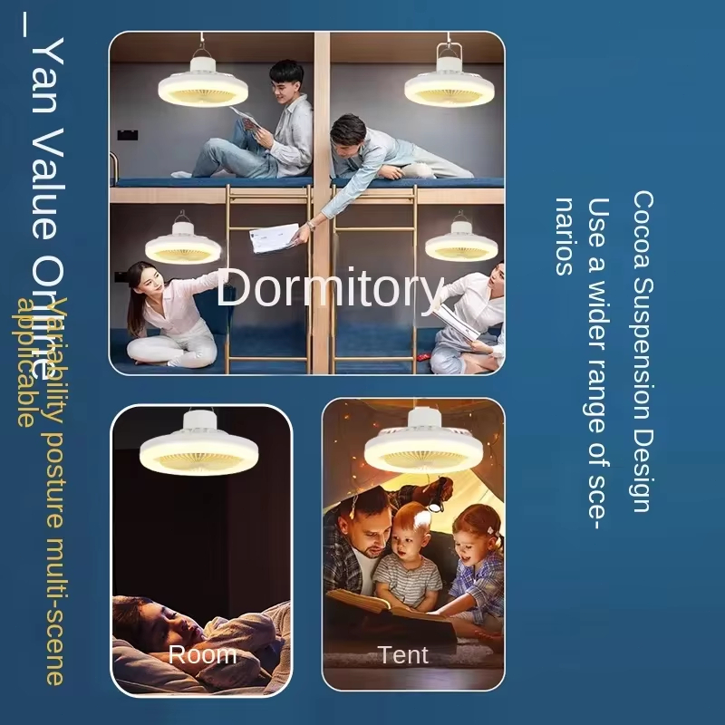 Outdoor Ceiling Fan Light With Tripod Rechargeable Remote Control