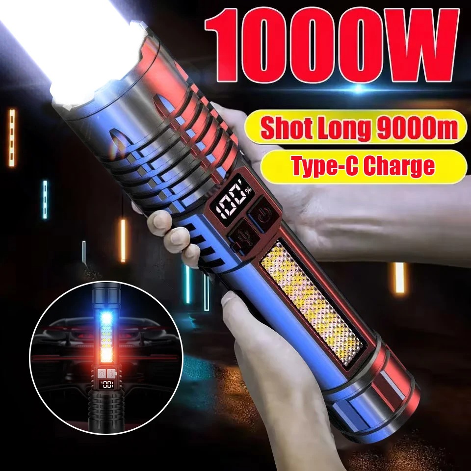 Mini torch light super bright flashlight rechargeable emergency light ...