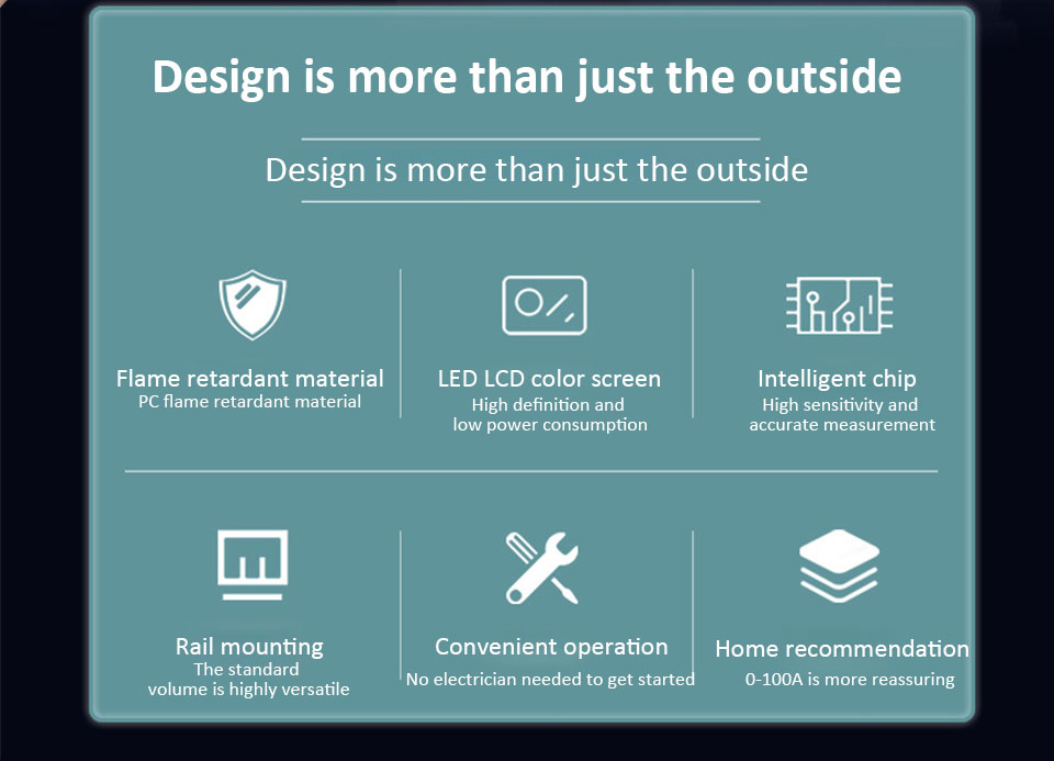 WiFi Intelligent Electric Meter AC 40300V Monitor Voltage Current