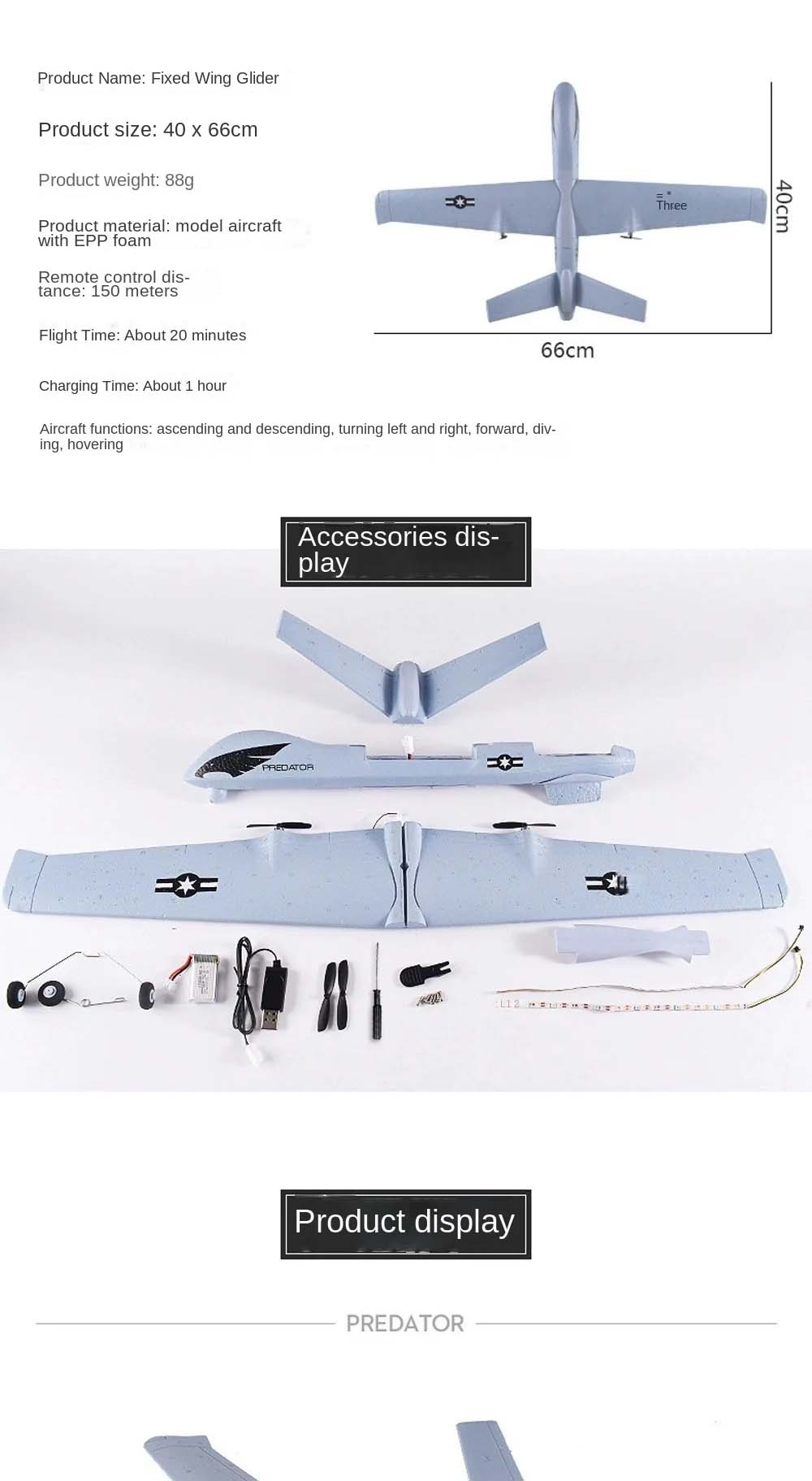 RC Plane Cross Border Z51 Remote Control Aircraft Fixed Wing Foam ...