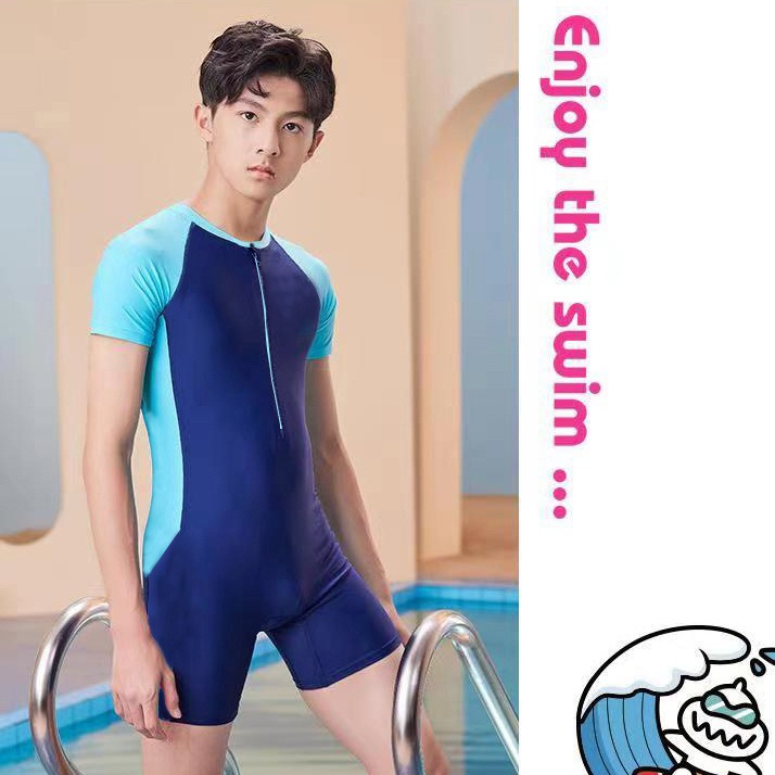 Children 4-16 years old swimwear boy and girl conjoined training ...