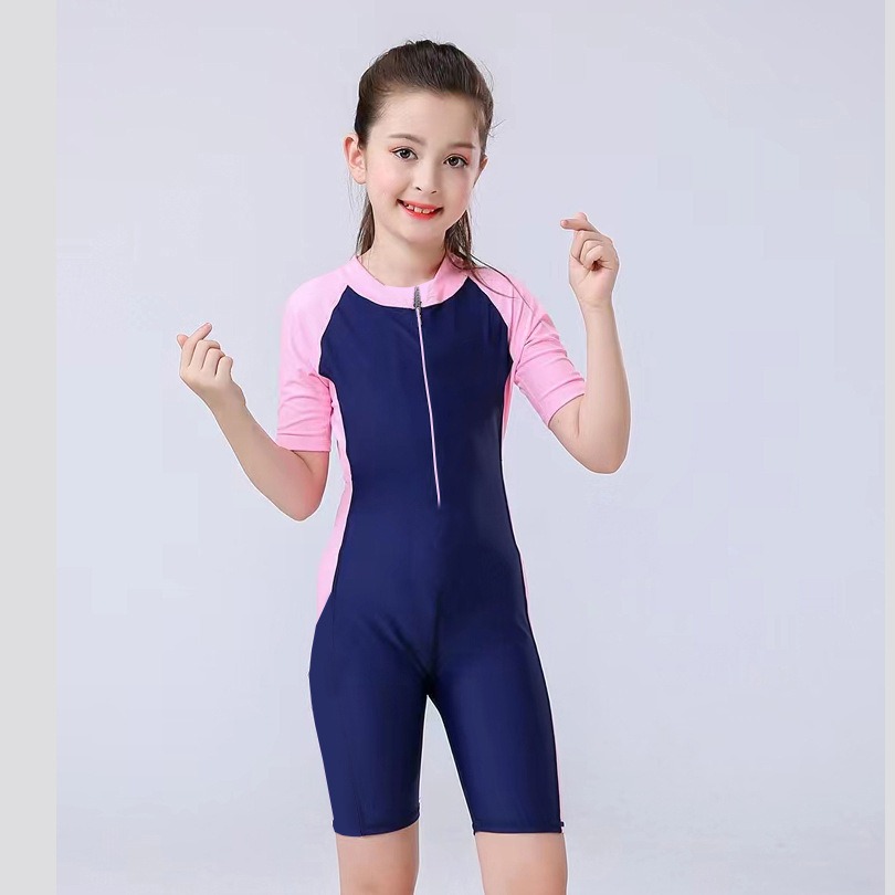 Children 4-16 years old swimwear boy and girl conjoined training ...