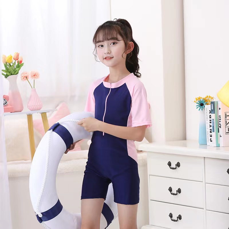 Children 4-16 years old swimwear boy and girl conjoined training ...