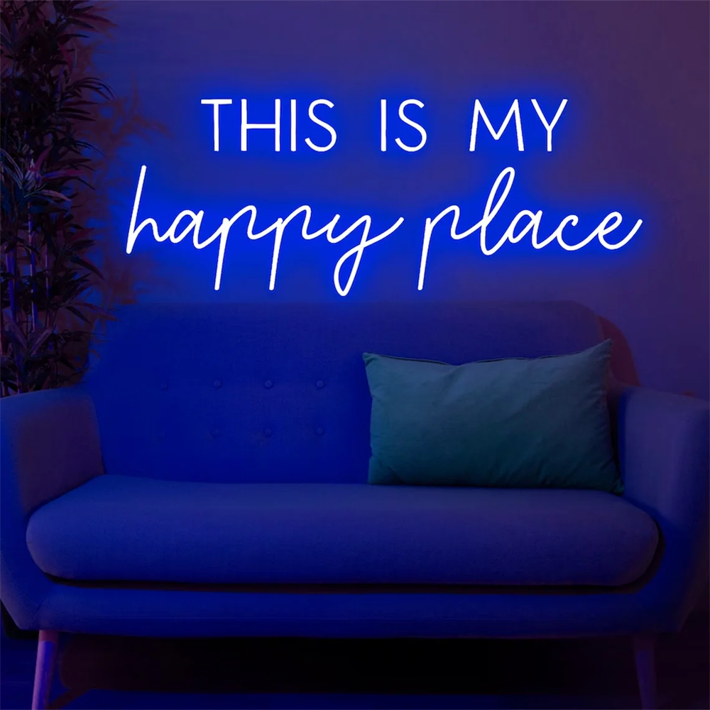 This is My Happy Place Neon Sign, Neon Sign Bedroom, Happy Place Sign