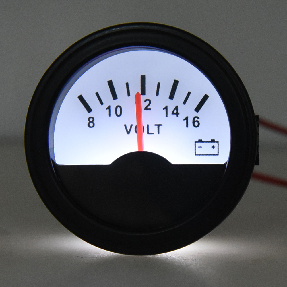 52mm Marine Car Stepper Motor Voltmeter with Red Pointer volt Gauge 8 ...