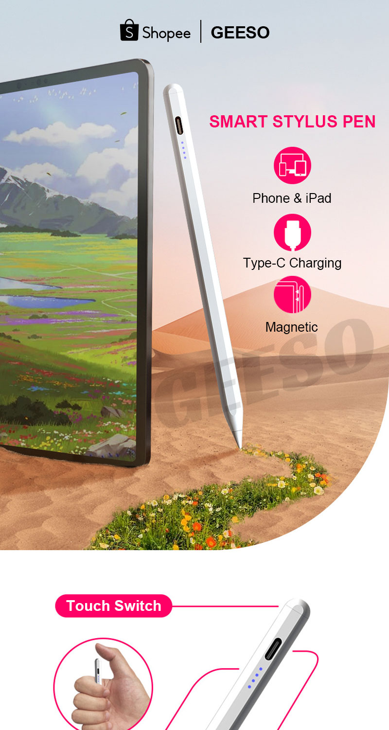 GEESO Universal Stylus Pen Capacitive Stylus For Android Pad Pro 11 12. ...