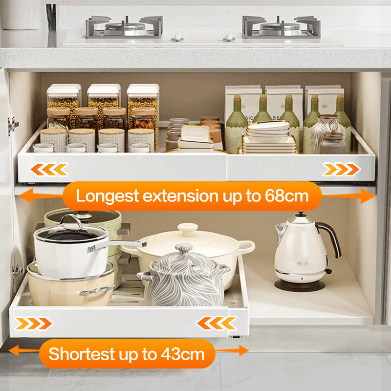 Cambond Adjustable Kitchen Cabinet Storage Rack Multi-function Pull Out ...