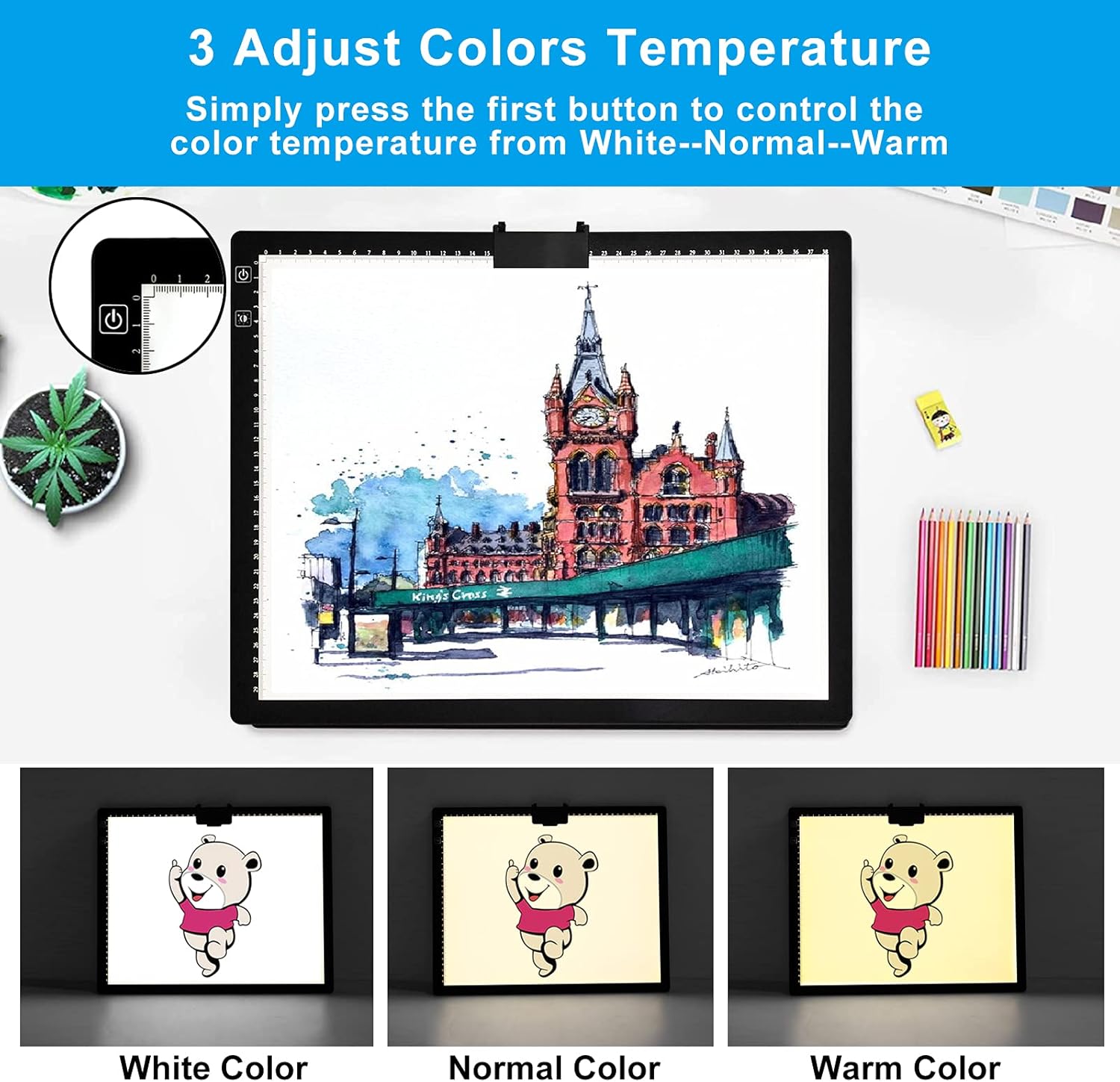 A3 Light Pad, Rechargeable Light Board for Diamond Painting, Tracing ...