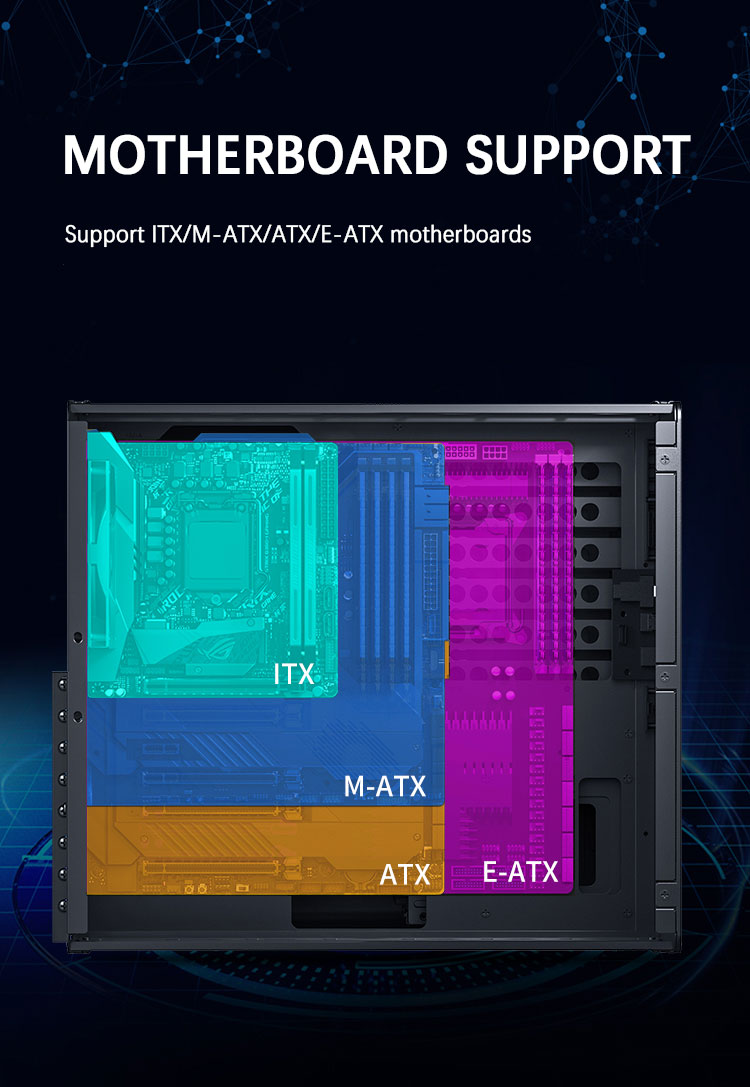 JONSBO N5 NAS Case supports ITX/M-ATX/ATX/E-ATX motherboards ATX PSU ...