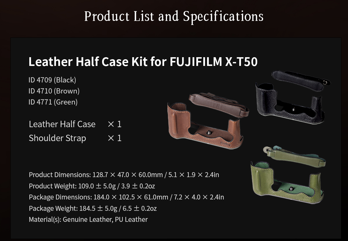 Kit Custodia In Vera Pelle SMALLRIG Per FUJIFILM X-T50, Metà Custodia Verde Con Telaio In Alluminio E Tracolla PU, Stile Retrò - 4711