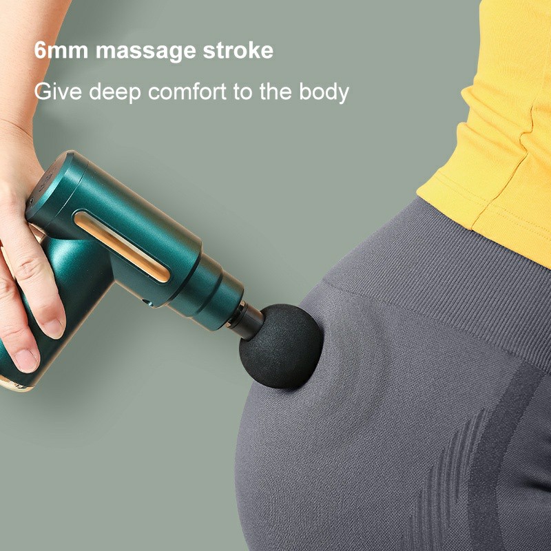 Mini Fascia Massage Gun 6 Speeds With 4 Massage Heads Silent Muscle ...
