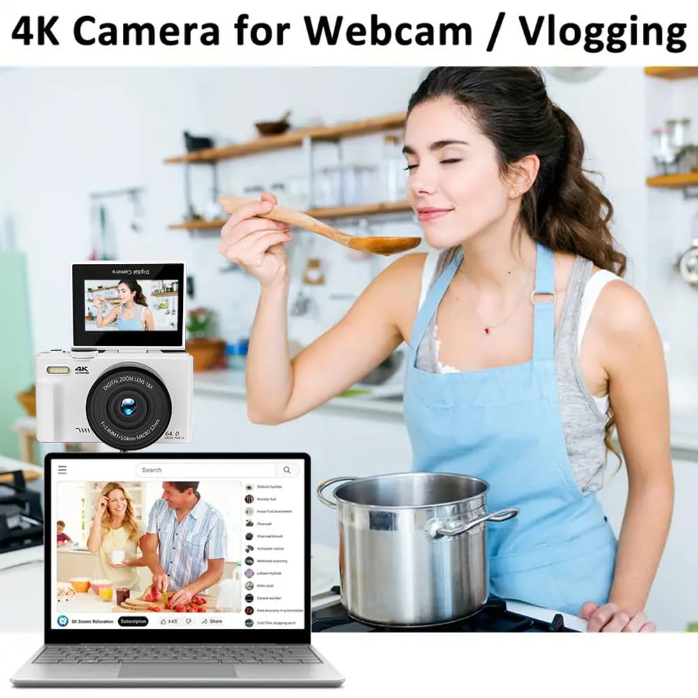 100% Original 64GB 18X 75MP Digital Camera 4K Vlogging With selfie ...