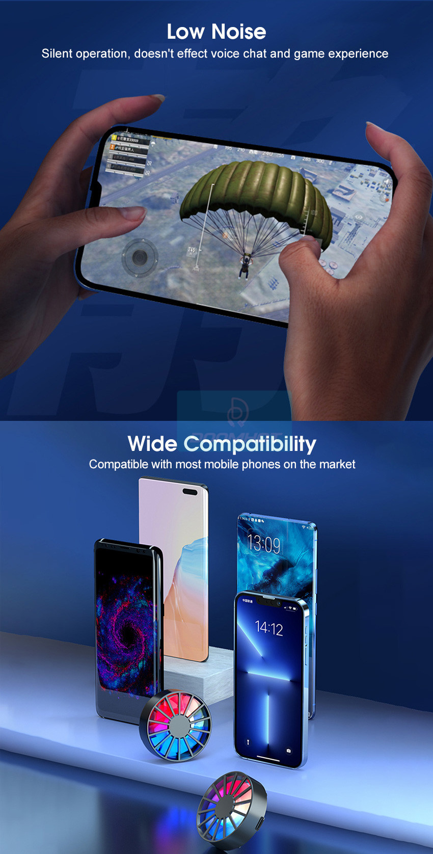 DoomHot Mobile Phone Radiator Portable Cooling Fan Game Mobile Phone ...