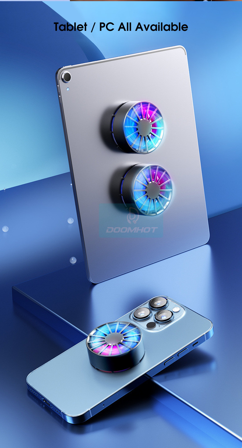 DoomHot Mobile Phone Radiator Portable Cooling Fan Game Mobile Phone ...