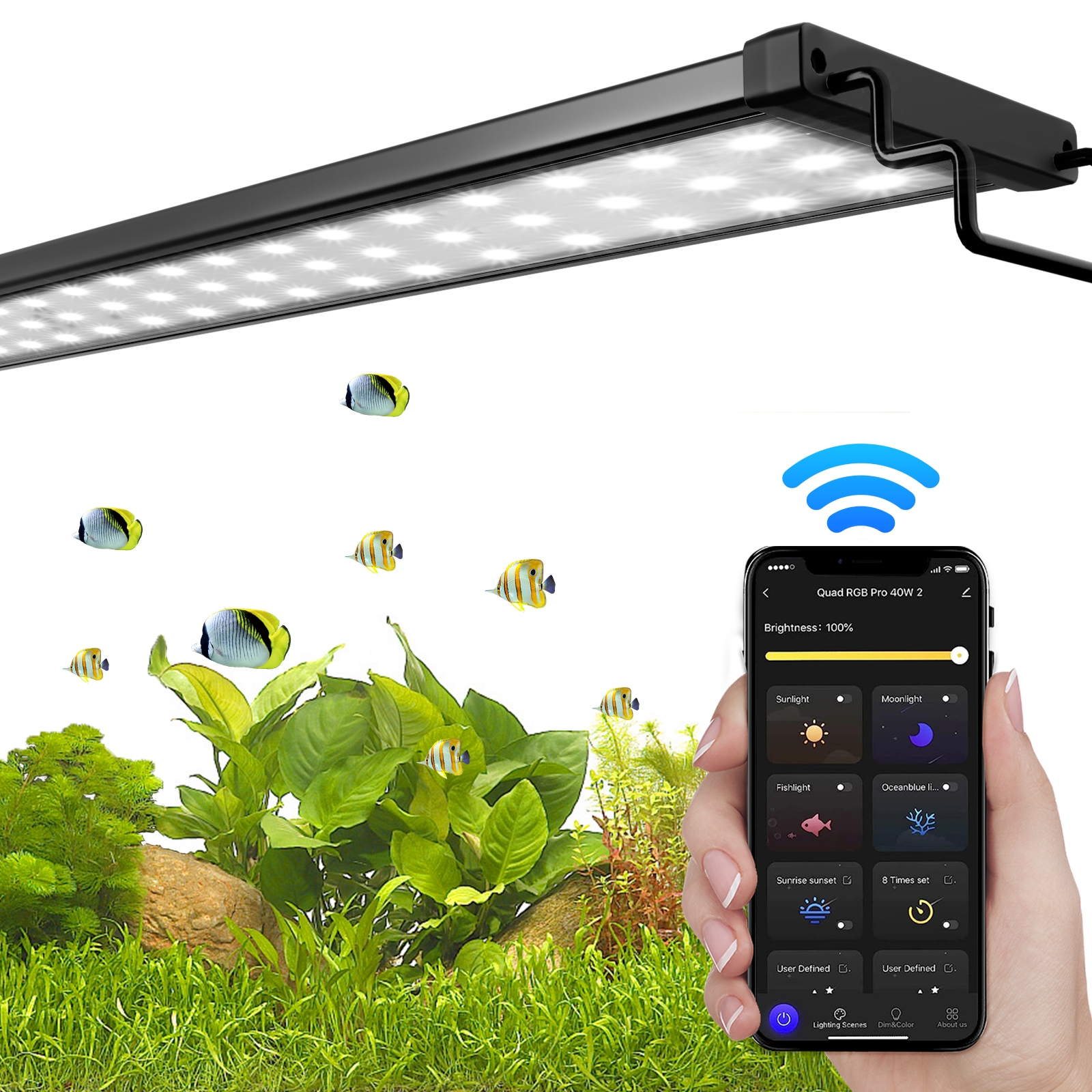 (in stock)120cm 50W Advanced Full Spectrum RGB Pro LED Aquarium Light ...