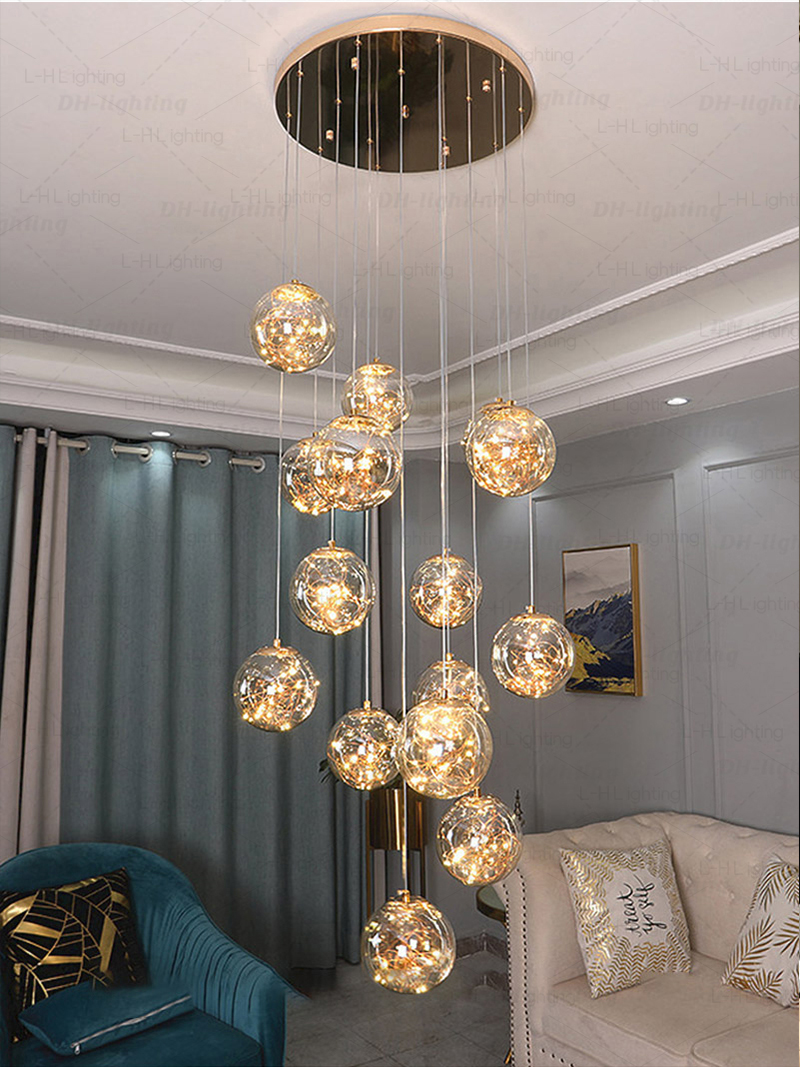 Living Room Lamp restaurant Chandeliers Dining Room Light High Ceiling ...
