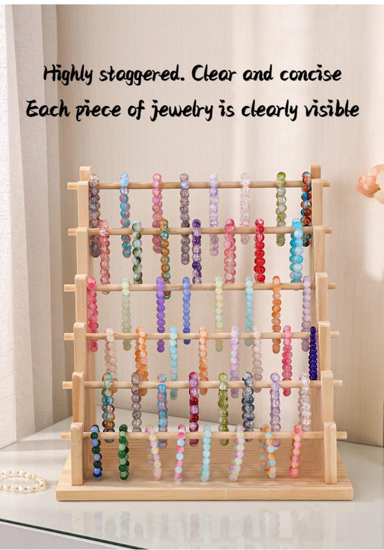 Solid Wood Bracelet Display Rack Bracelets Key Chain Jewellery Storage ...