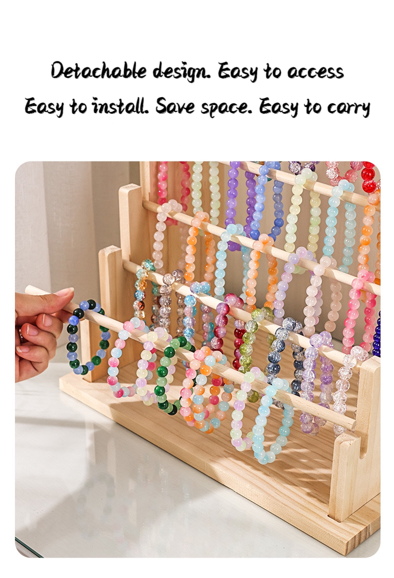 Solid Wood Bracelet Display Rack Bracelets Key Chain Jewellery Storage ...