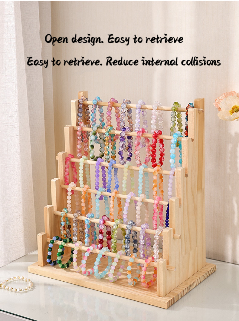 Solid Wood Bracelet Display Rack Bracelets Key Chain Jewellery Storage ...
