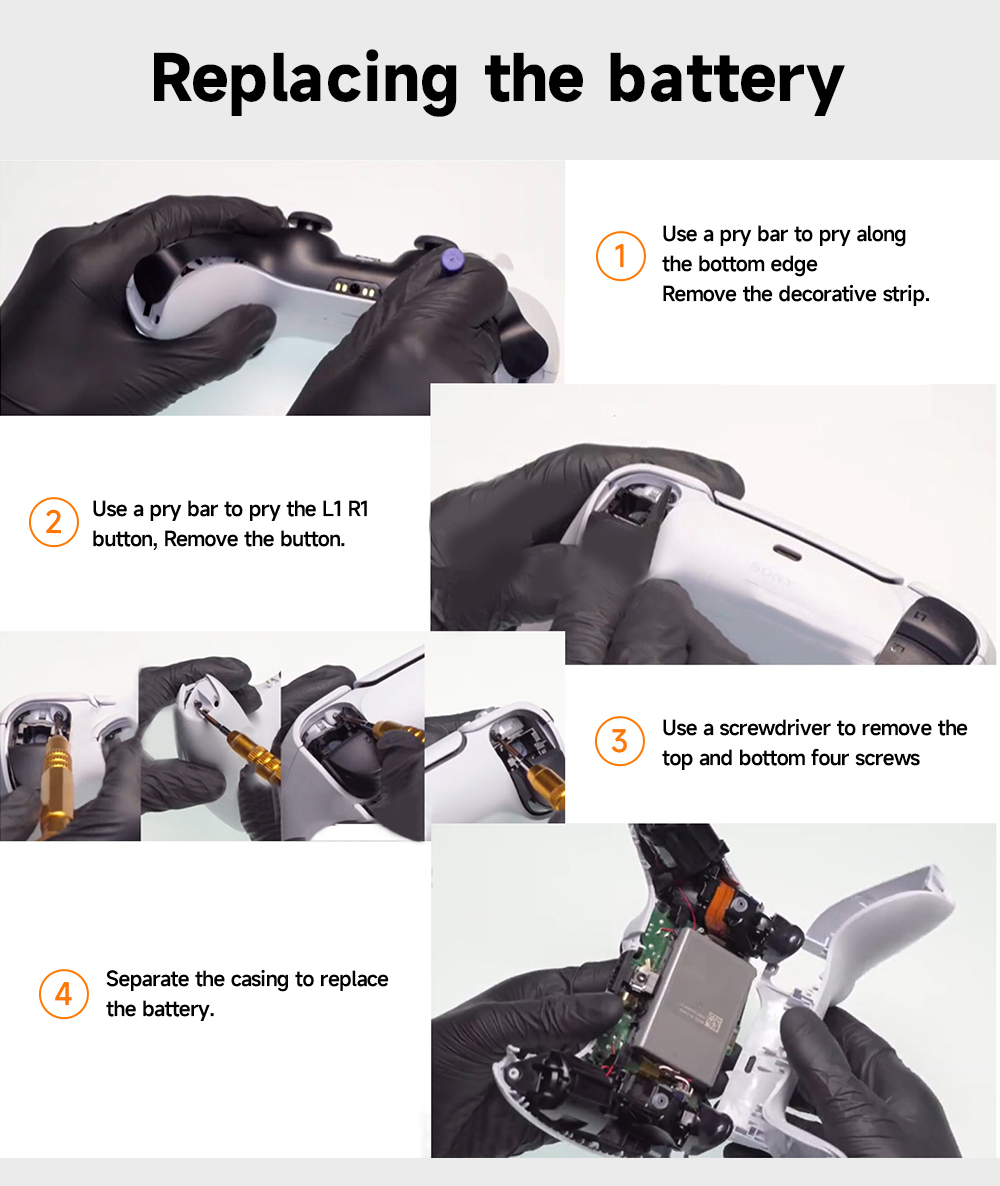 Cityork PS5 / Ds5 / PlayStation 5 Slim Wireless Controller 3.65V ...