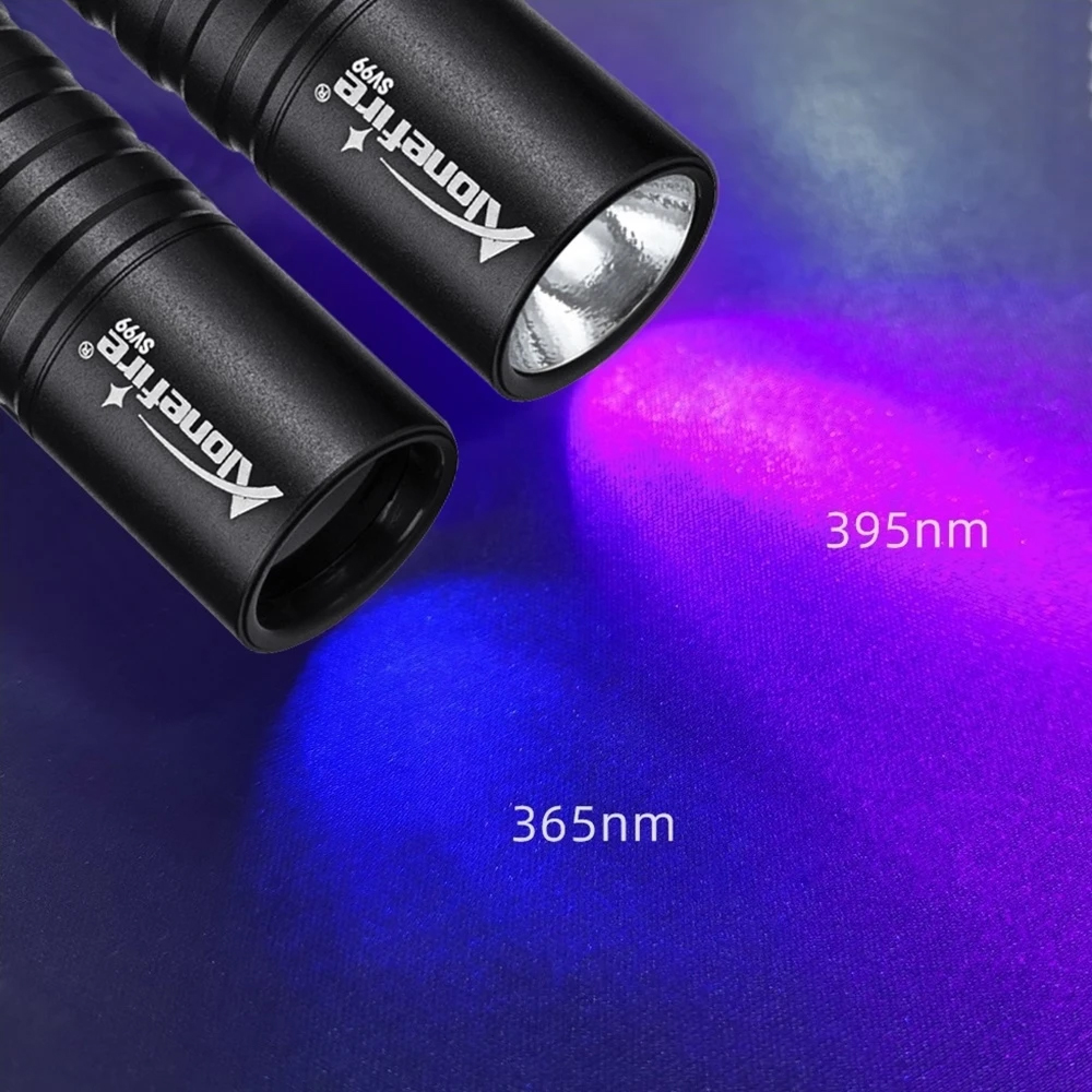Alonefire SV99 Mini 365nm/395nm UV Flashlight USB Rechargeable ...