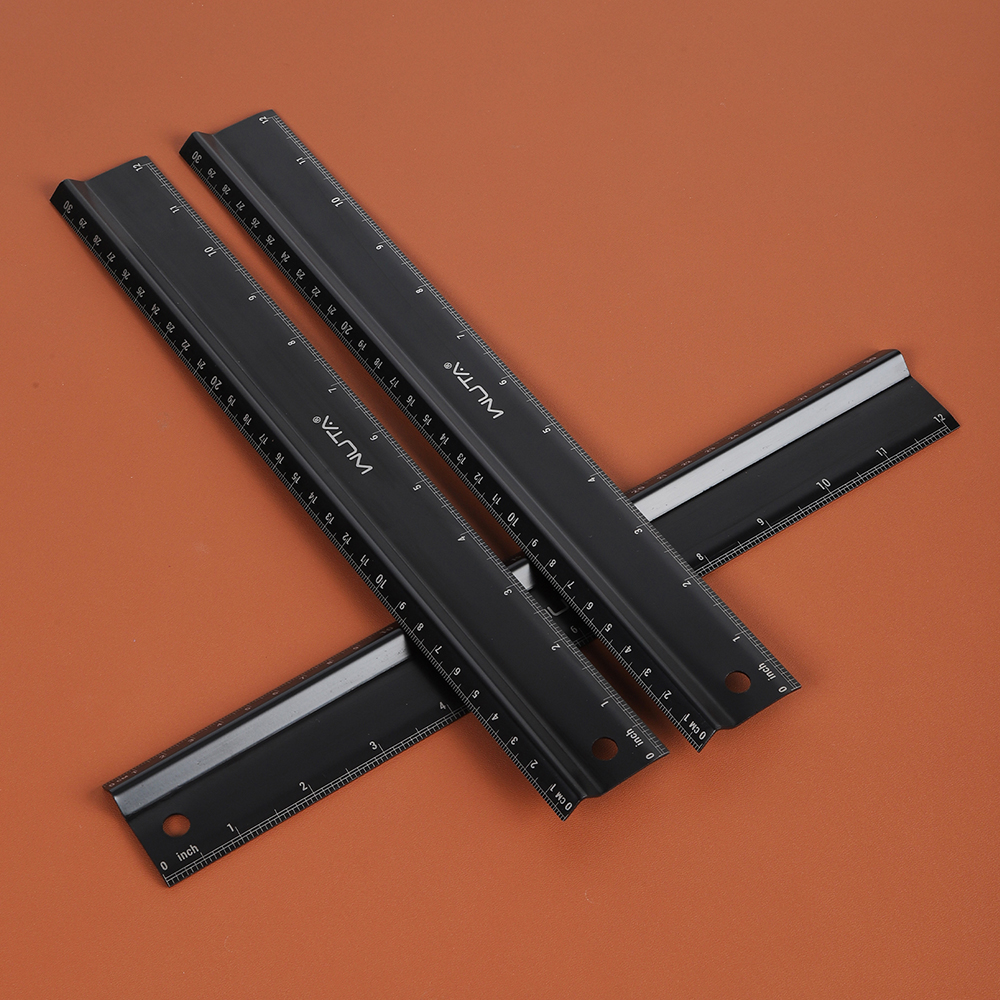 WUTA Leather Cutting Ruler Safety Rulers Titanium Plated Stainless ...