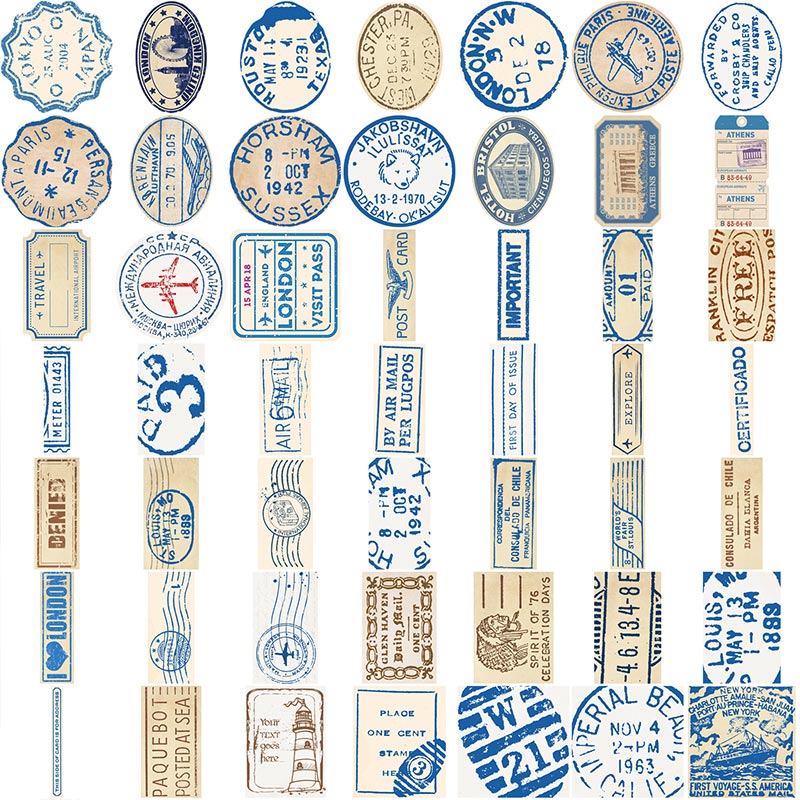 50Pcs Retro Travel Ticket Stub Stickers Graffiti DIY Water Bottle ...