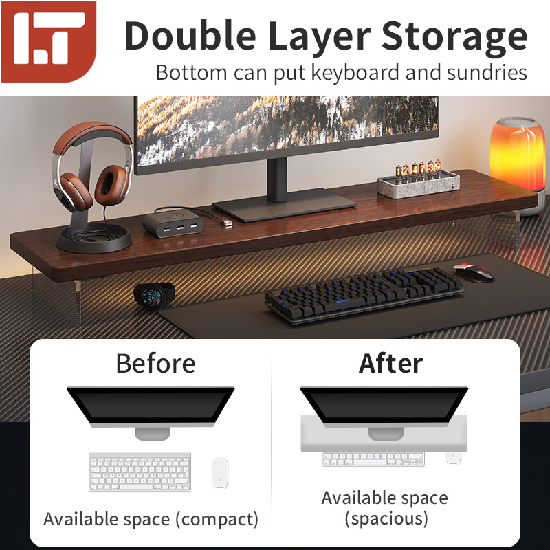 Monitor Riser Desk Organizer Office Table Organizer Desk Shelf Computer ...
