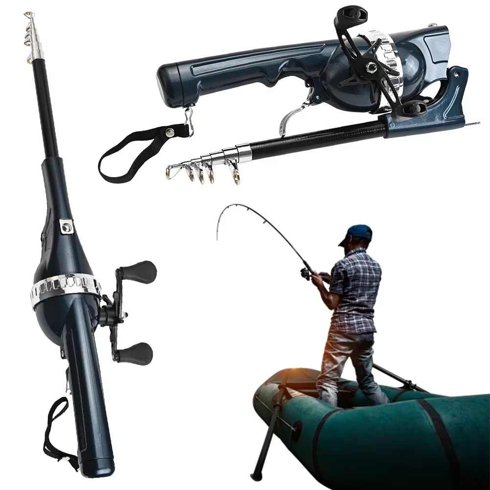 Foldable Sea Pole Set Portable Super Short Section Fishing Rod Casting ...