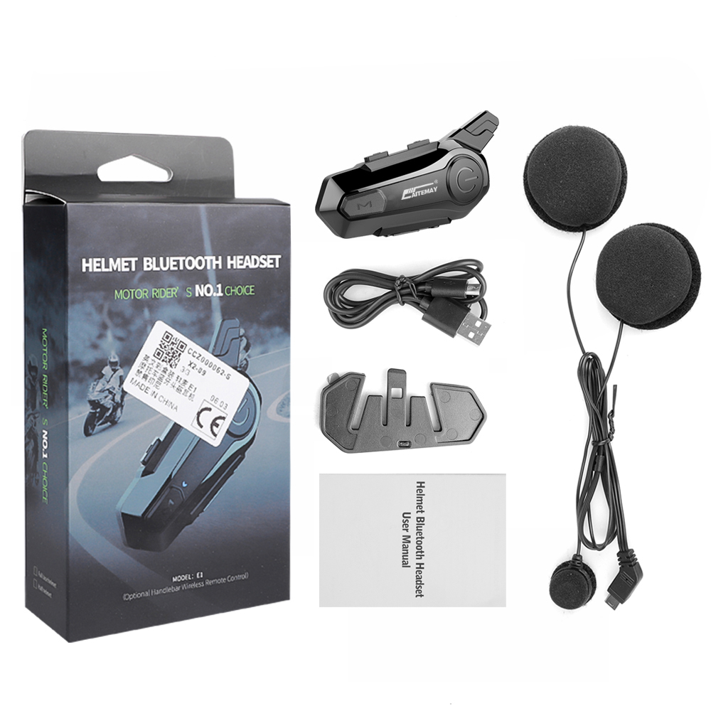 SWAREY Motorcycle Bluetooth Intercom Headset – 2 Pack – 1000m Range For 2 Riders – GPS Compatible – IP67 Waterproof – Bluetooth 5.2 – UK Made