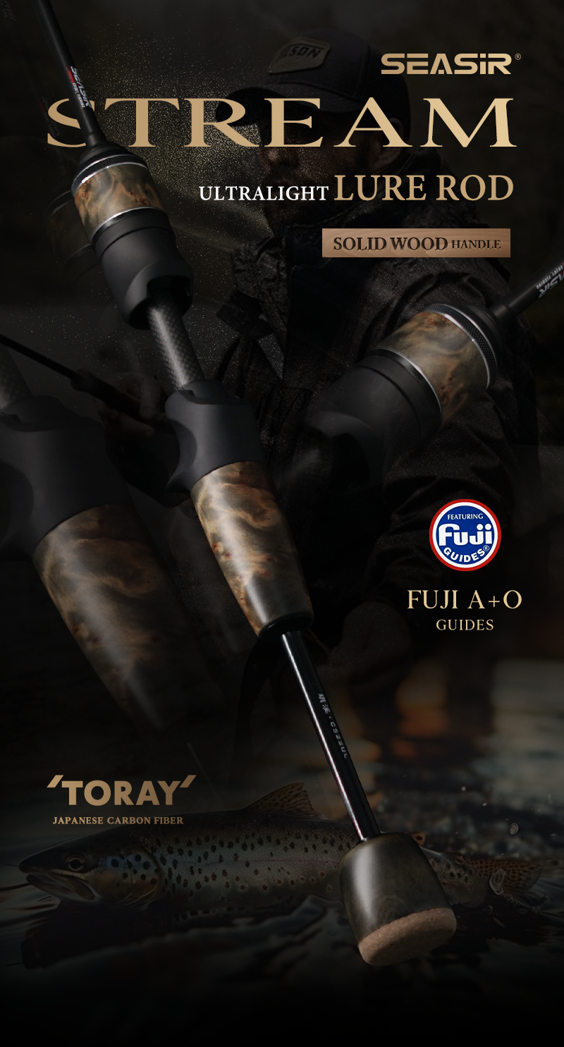 SEASIR Stream Solid Wood Fishing Rod FUJI A+O Guide Rings UL1.57M-1.98M ...