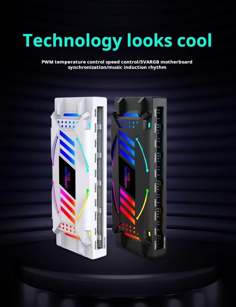 3in1 ARGB Controller 4Pin PWM 5V 3Pin ARGB Cooling Fan Smart Remote