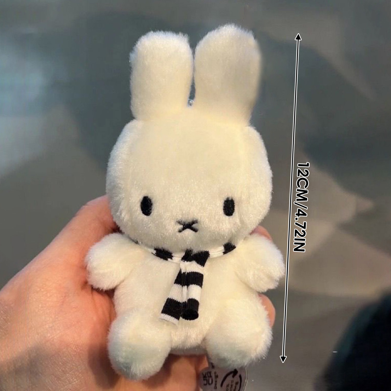 Miffy black and white striped scarf pendant cute doll super cute mini ...