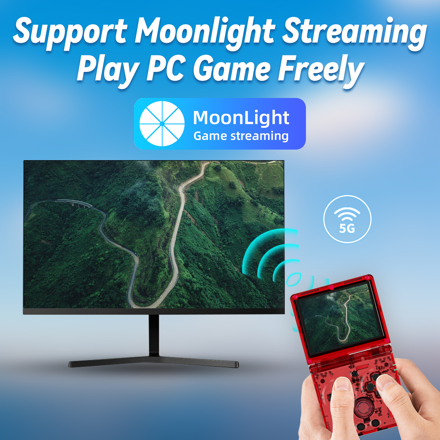 New 3 color ANBERNIC RG35XXSP Flip Game Console, 3.5-inch Screen, Linux ...