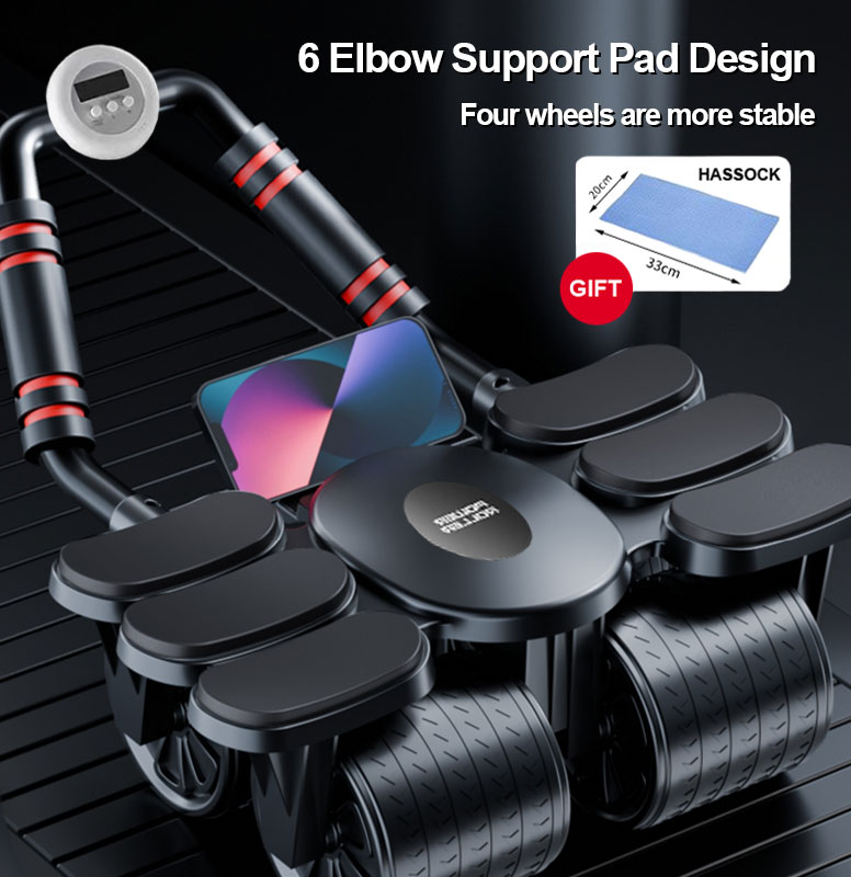 Abdominal Wheel Rollers with Six Elbow Support Four-Wheel Automatic ...