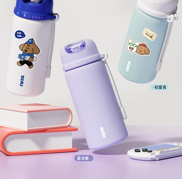 420ml 304 Stainless Steel Thermos Bottle Flask With Straw Water Bottle ...