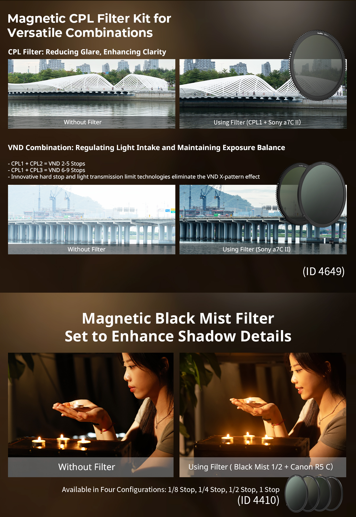 SmallRig Filter Kit /Matte Box with Adjustable Clamp and VND Kit #4409 ...