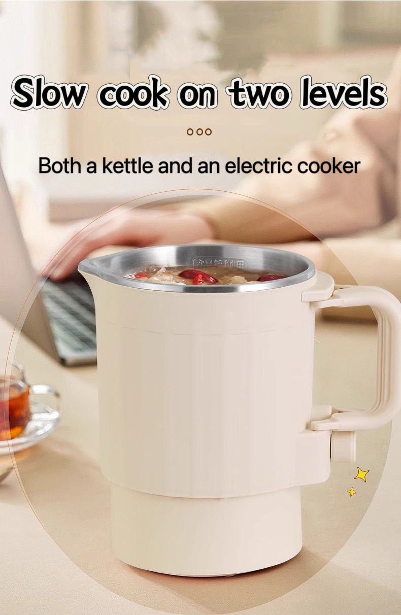 800ml 2-in-1 Small Portable Electric Kettle Travel Multifunctional Rice ...