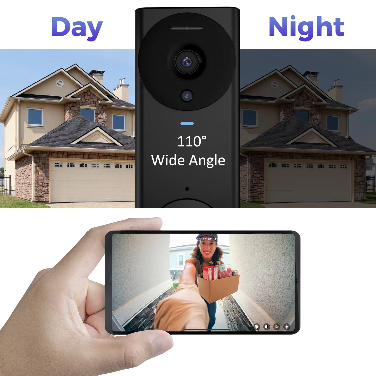 WiFi Home Smart Video doorbell Wireless Doorbell Camera Remote Control