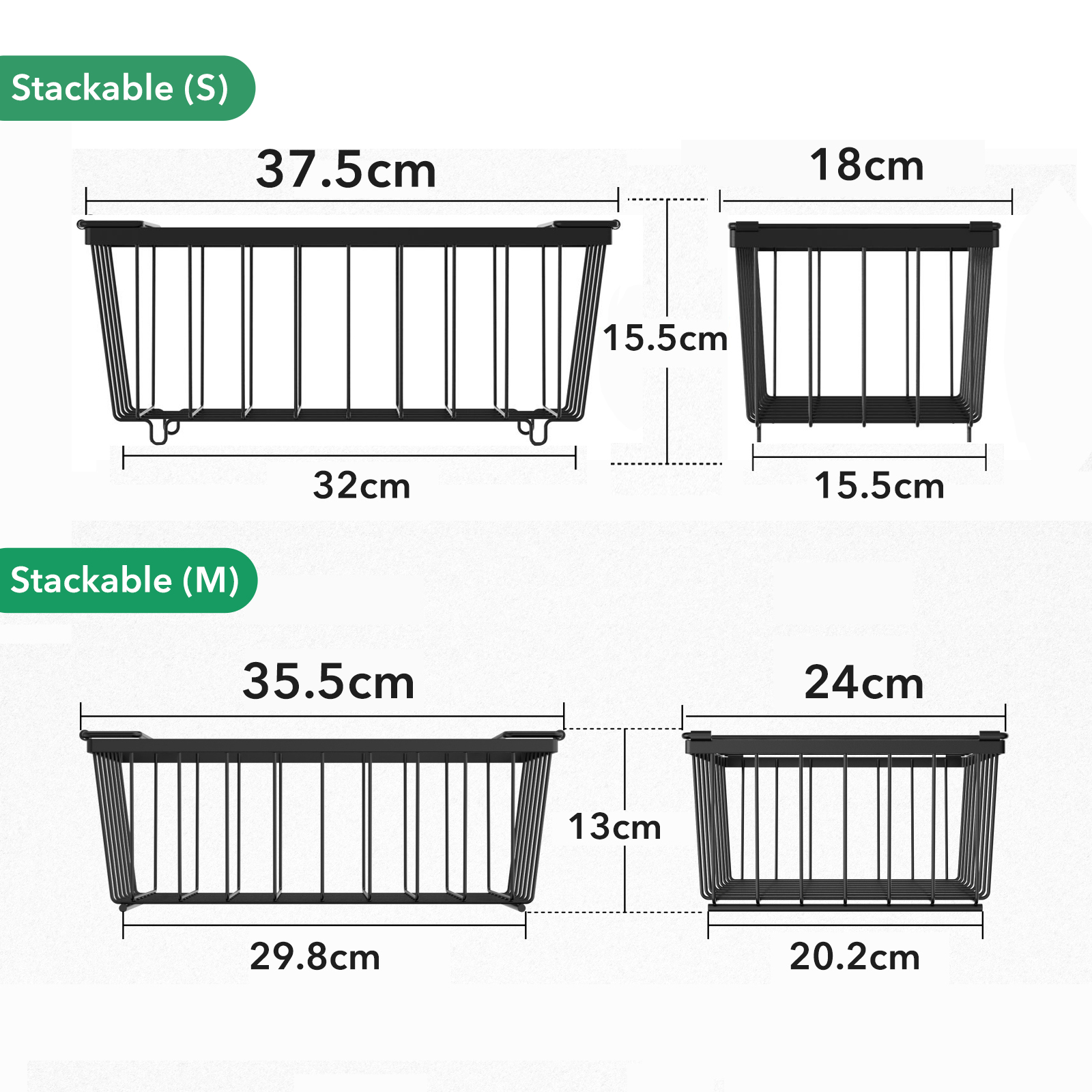 Cambond 4/8 Pieces Chest Freezer Basket Stackable and Hanging Chest ...