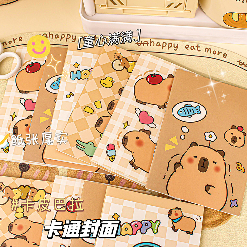 Capybara Mini Notebook A6 Cartoon Notebook Thin Pocket Notebook Cute ...