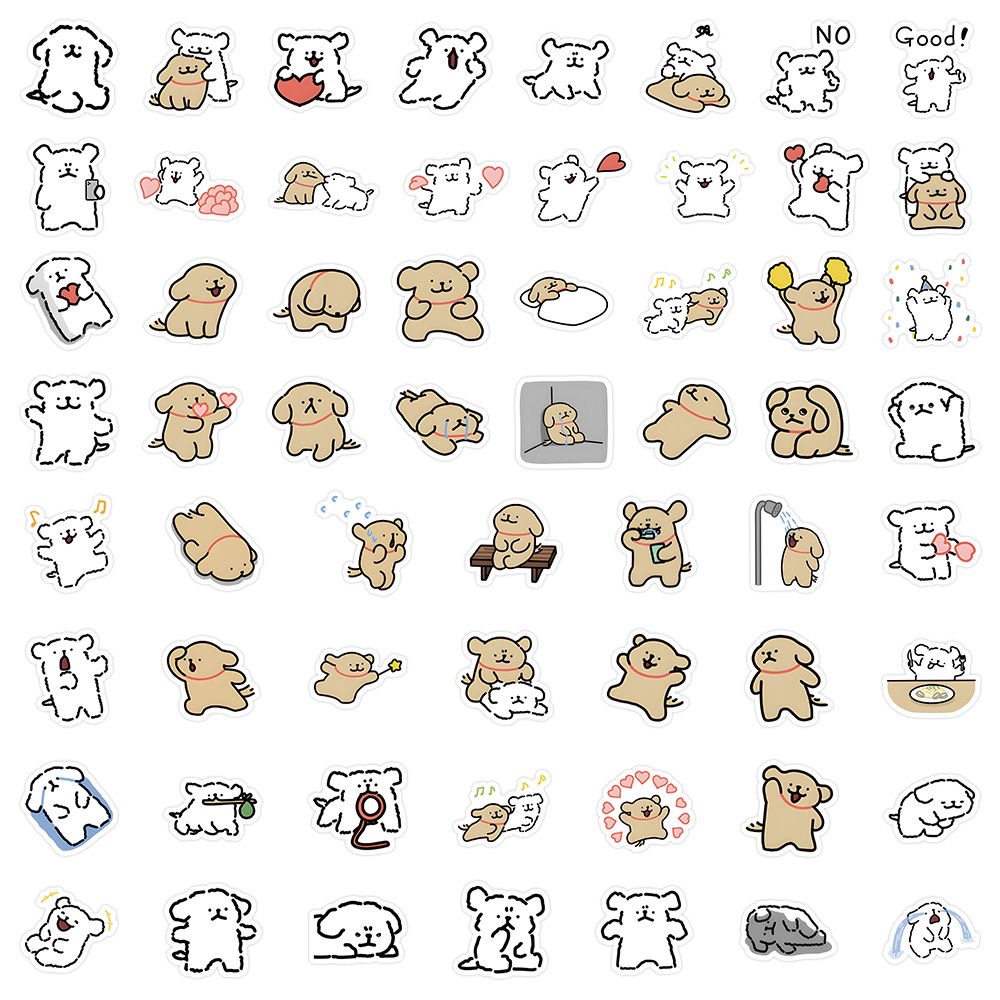 【120pcs】Maltese Cartoon Gog Sticker Cute Decorative stationery Laptop ...