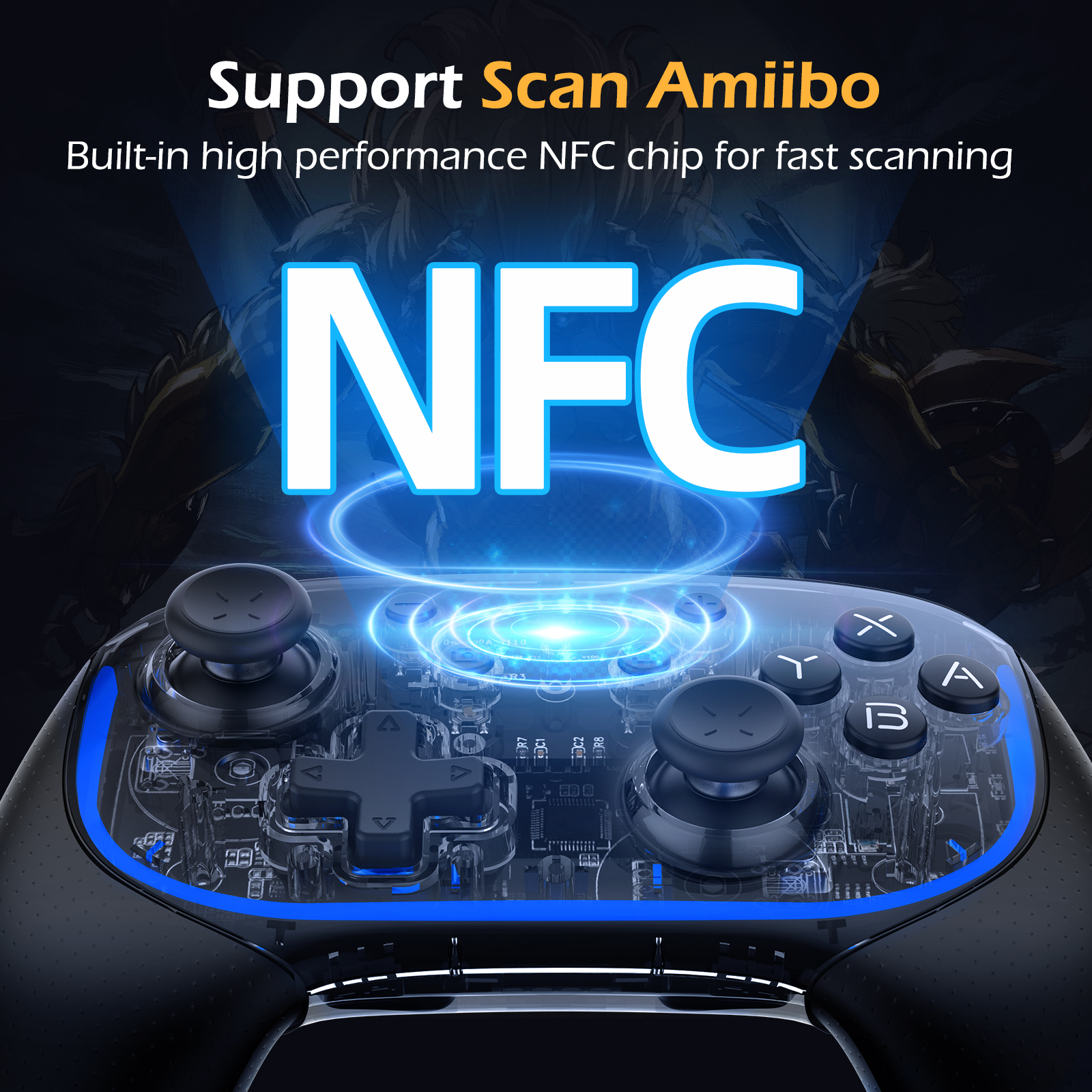 INE Phantom controller with charging Dock / HD Rumble & Support Scan ...