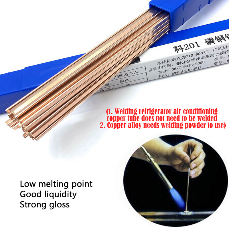 KIPRUN Brass Welding Rod, 50cm Phosphorus Copper Electrode Welding Rod