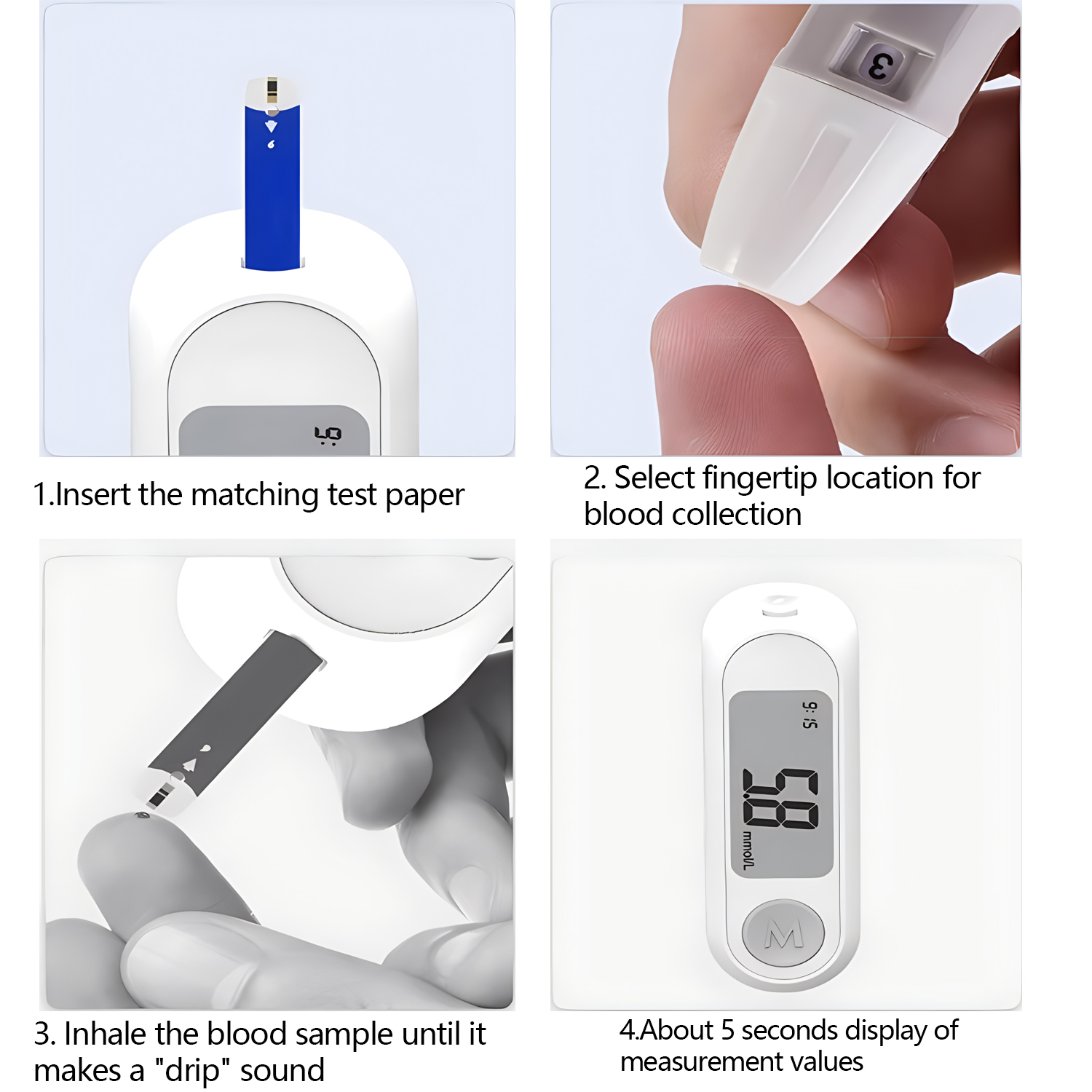 Blood Glucose Meter Diabetes Testing Kit Diabetes Lancet Machine Blood ...