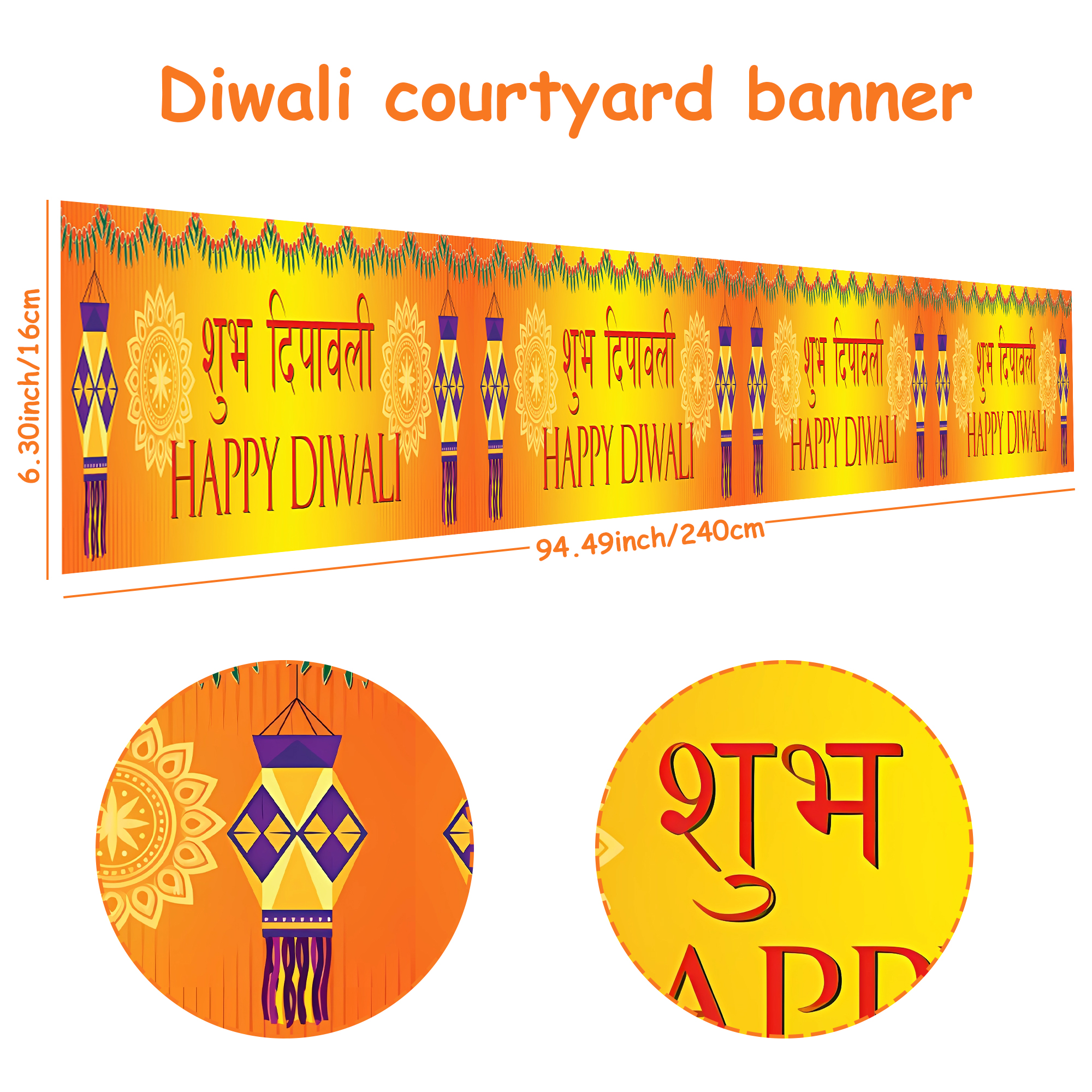 Cheereveal Diwali Fabric Banner, Happy Deepavali Decorations Wishing ...