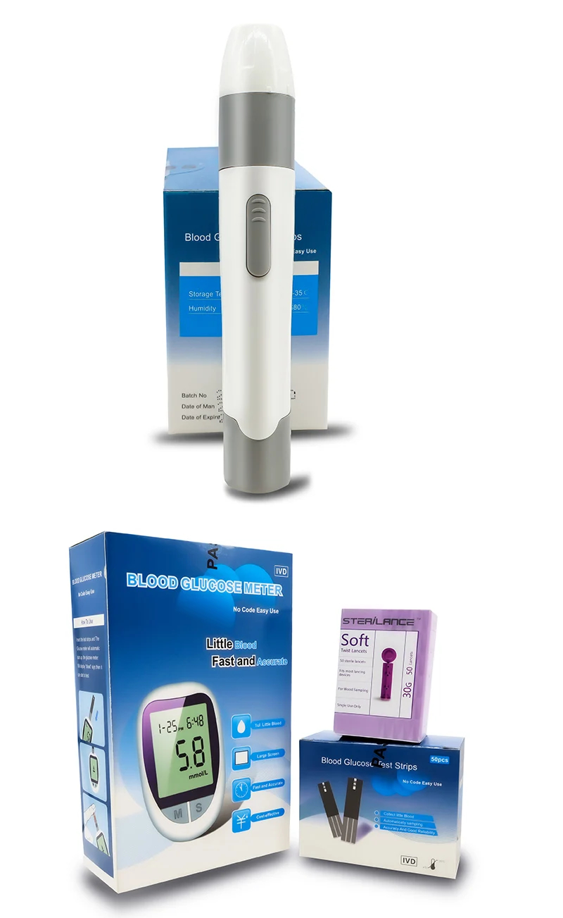 Blood Glucose Meter Kit Code Free Diabetes Test 50/100pcs