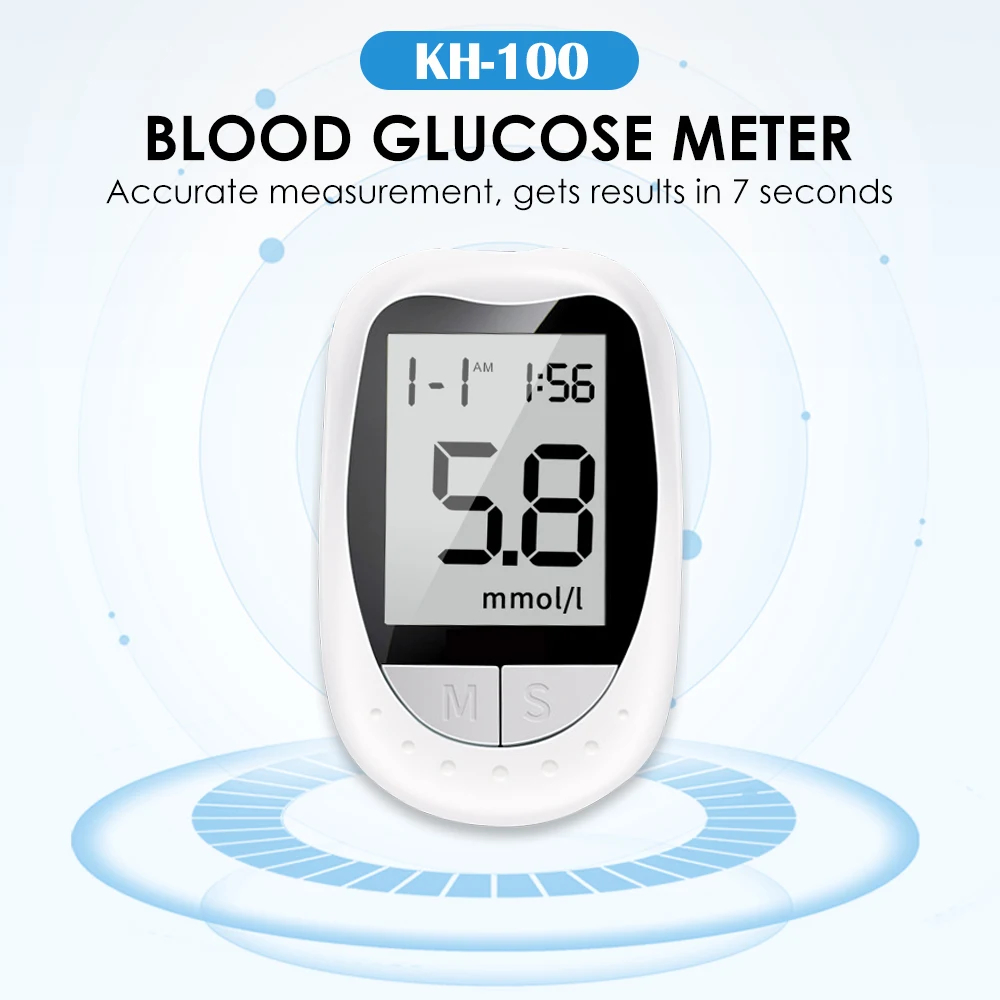 Blood Glucose Meter Glucometer Kit Code Free Diabetes Test 50pcs Strips ...